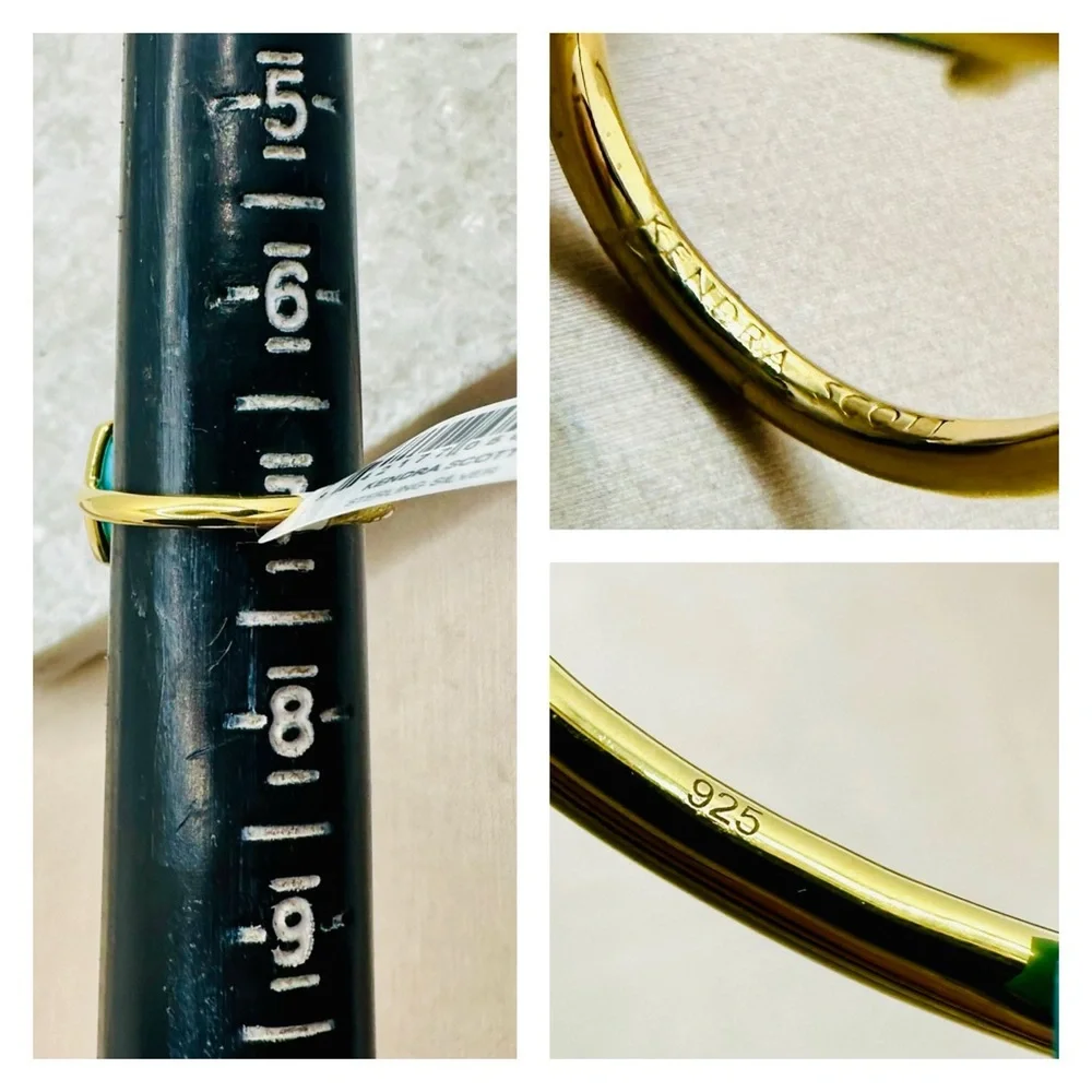 NEW! Kendra Scott Davis 18k Gold Vermeil Turquoise Cocktail Ring - Picture 16 of 17